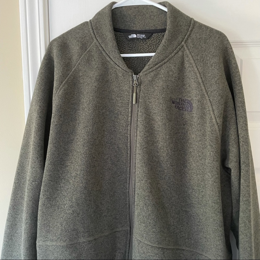 Men’s North Face Green Full Zip sweater XXL